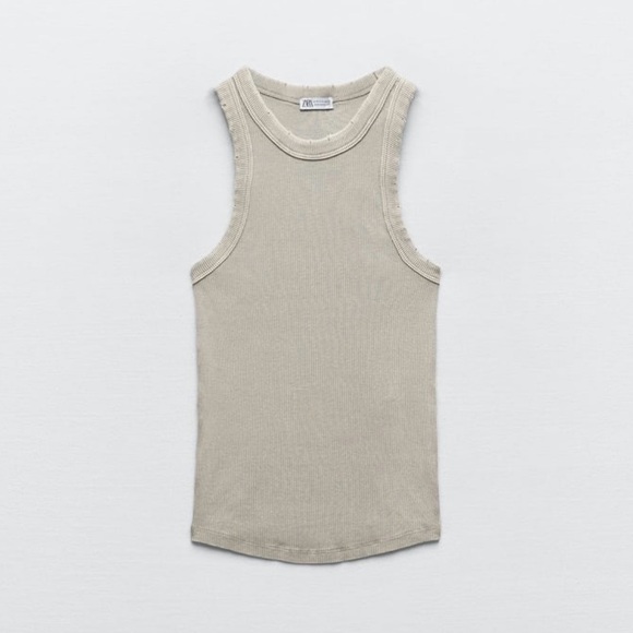ZARA Washed Rib Tank Top - Picture 5 of 12